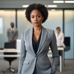 photo of #5 womens gray suit