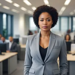 photo of #5 womens gray suit