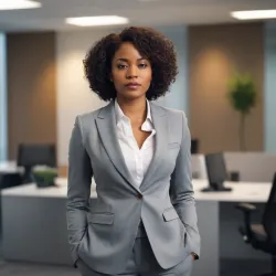 photo of #5 womens gray suit