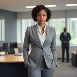 photo of #5 womens gray suit