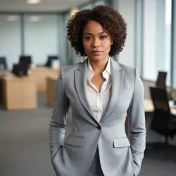 photo of #5 womens gray suit