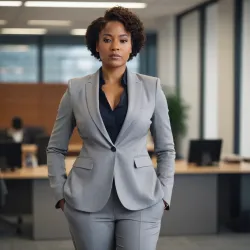 photo of #5 womens gray suit