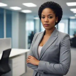 photo of #5 womens gray suit