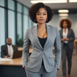 photo of #5 womens gray suit