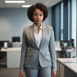 photo of #5 womens gray suit