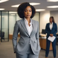 photo of #5 womens gray suit