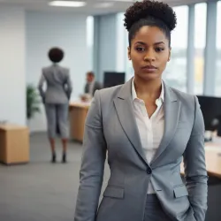 photo of #5 womens gray suit