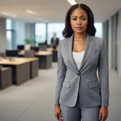 photo of #5 womens gray suit