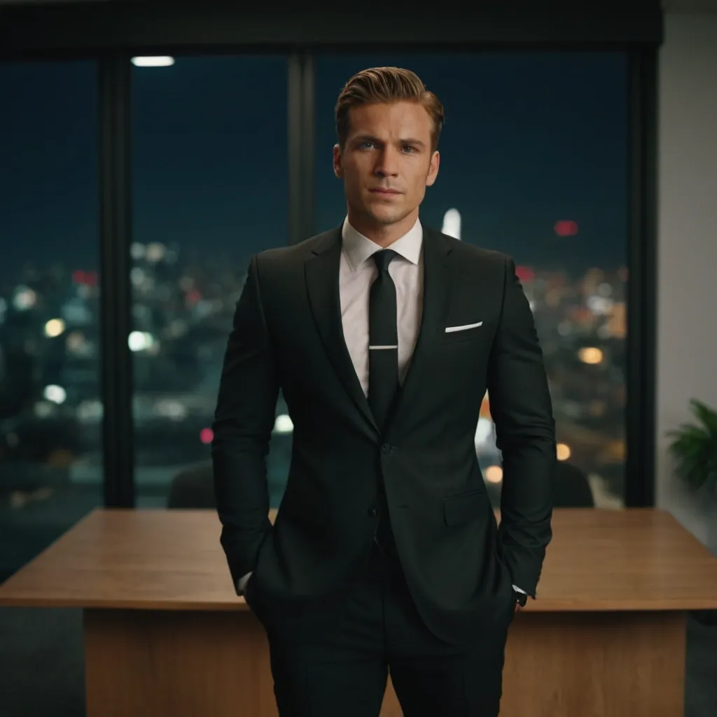 detailed photo of mens black suit