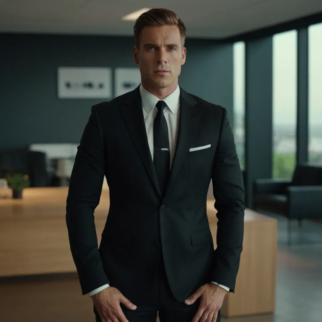 detailed photo of mens black suit