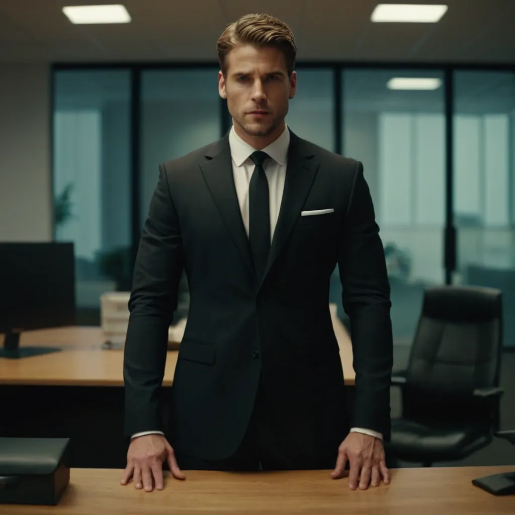 detailed photo of mens black suit