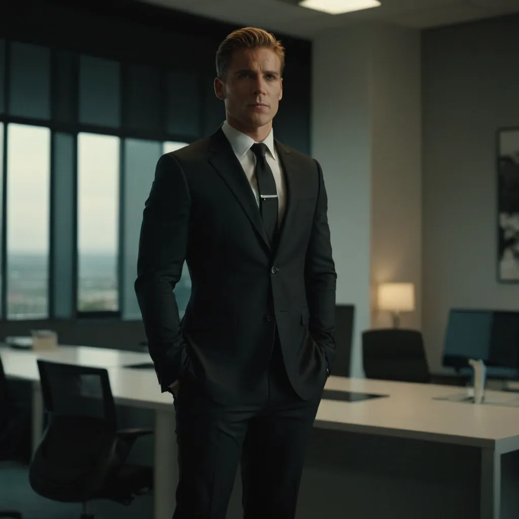 detailed photo of mens black suit