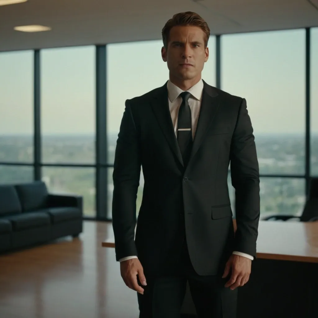 detailed photo of mens black suit