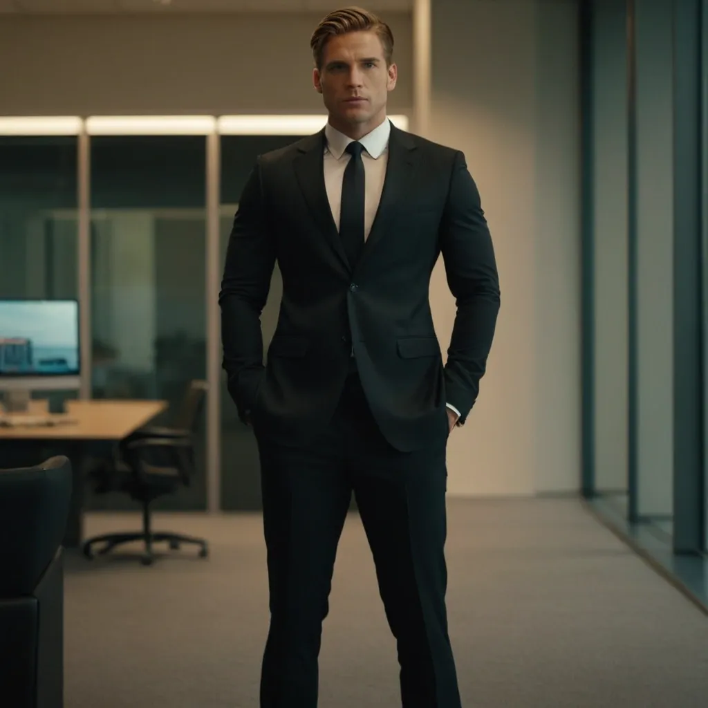 detailed photo of mens black suit