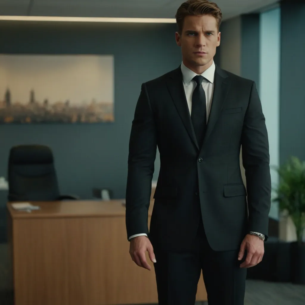 detailed photo of mens black suit