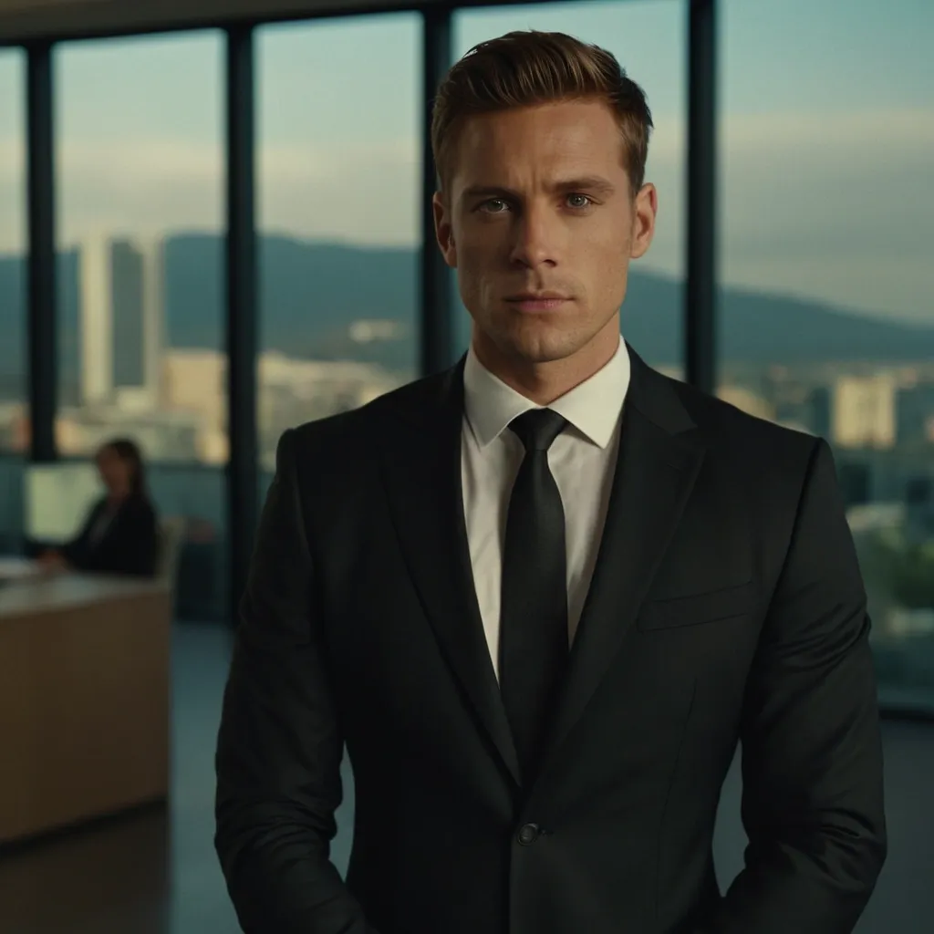 detailed photo of mens black suit