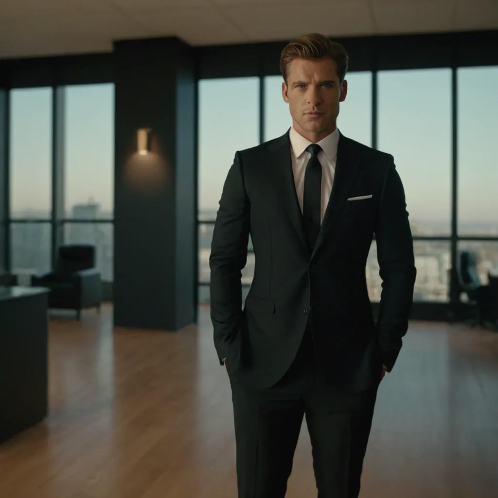 detailed photo of mens black suit