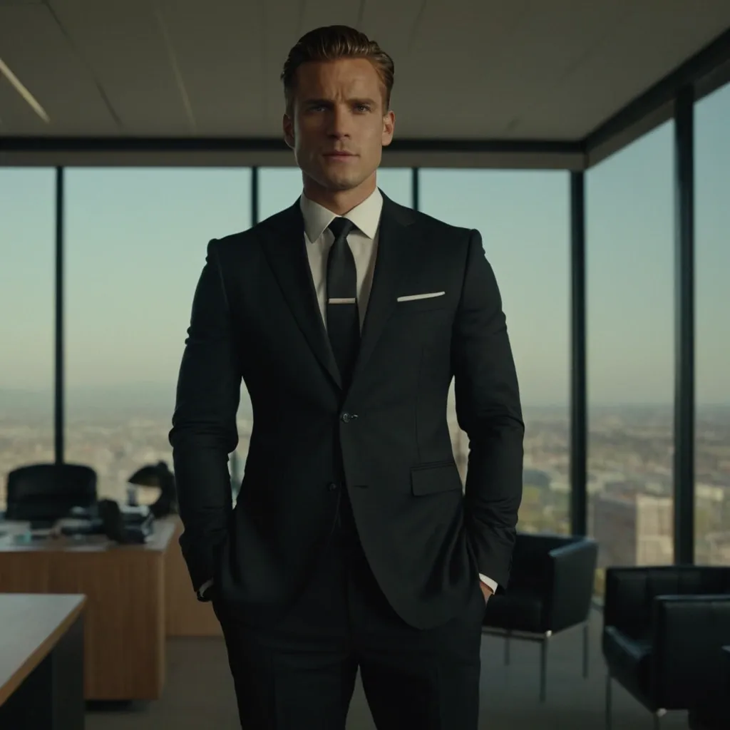 detailed photo of mens black suit