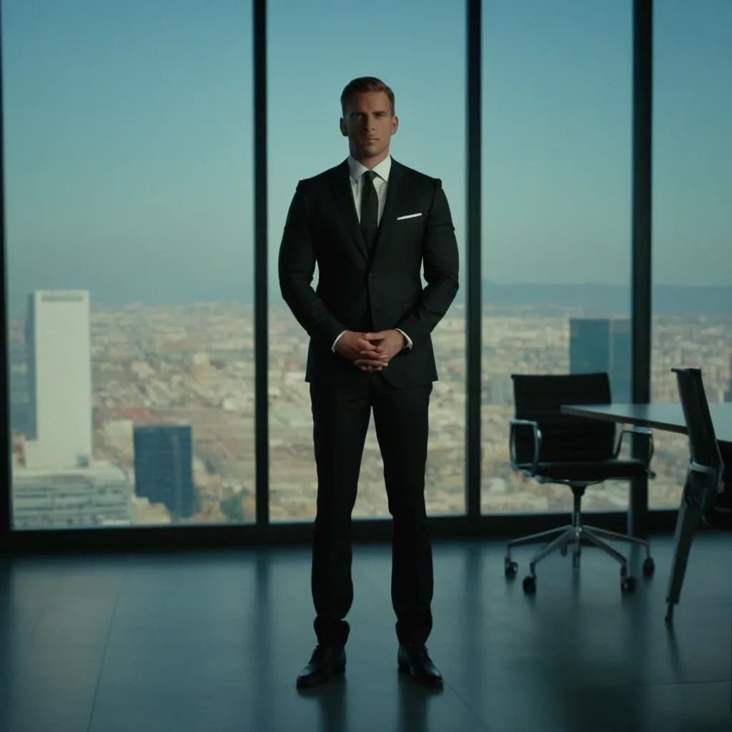 detailed photo of mens black suit