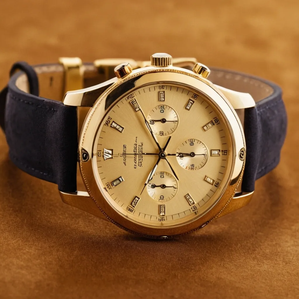 detailed photo of golden wrist watch