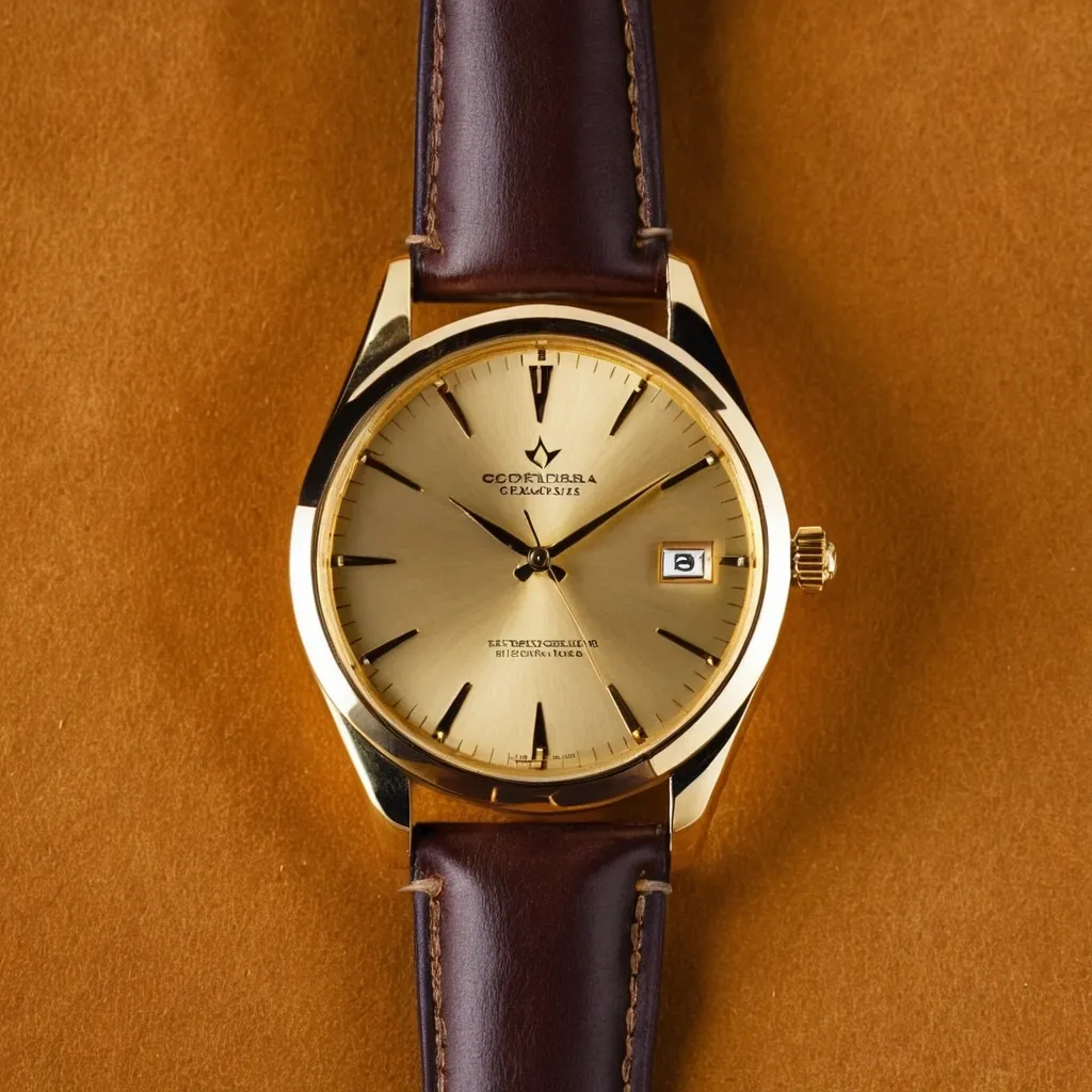 detailed photo of golden wrist watch