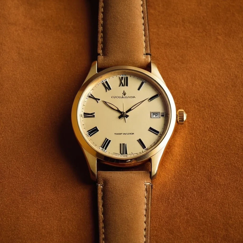 detailed photo of golden wrist watch