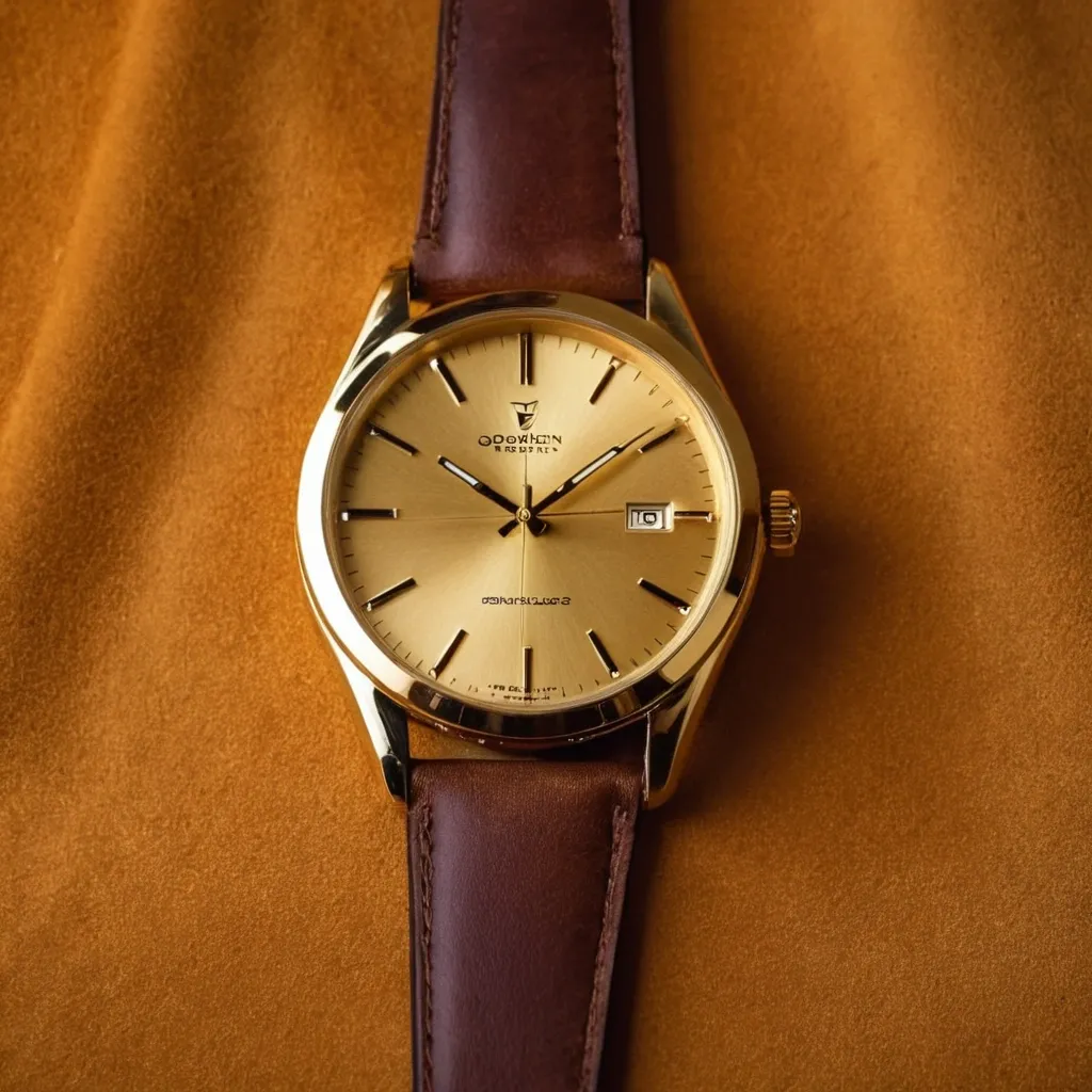 detailed photo of golden wrist watch