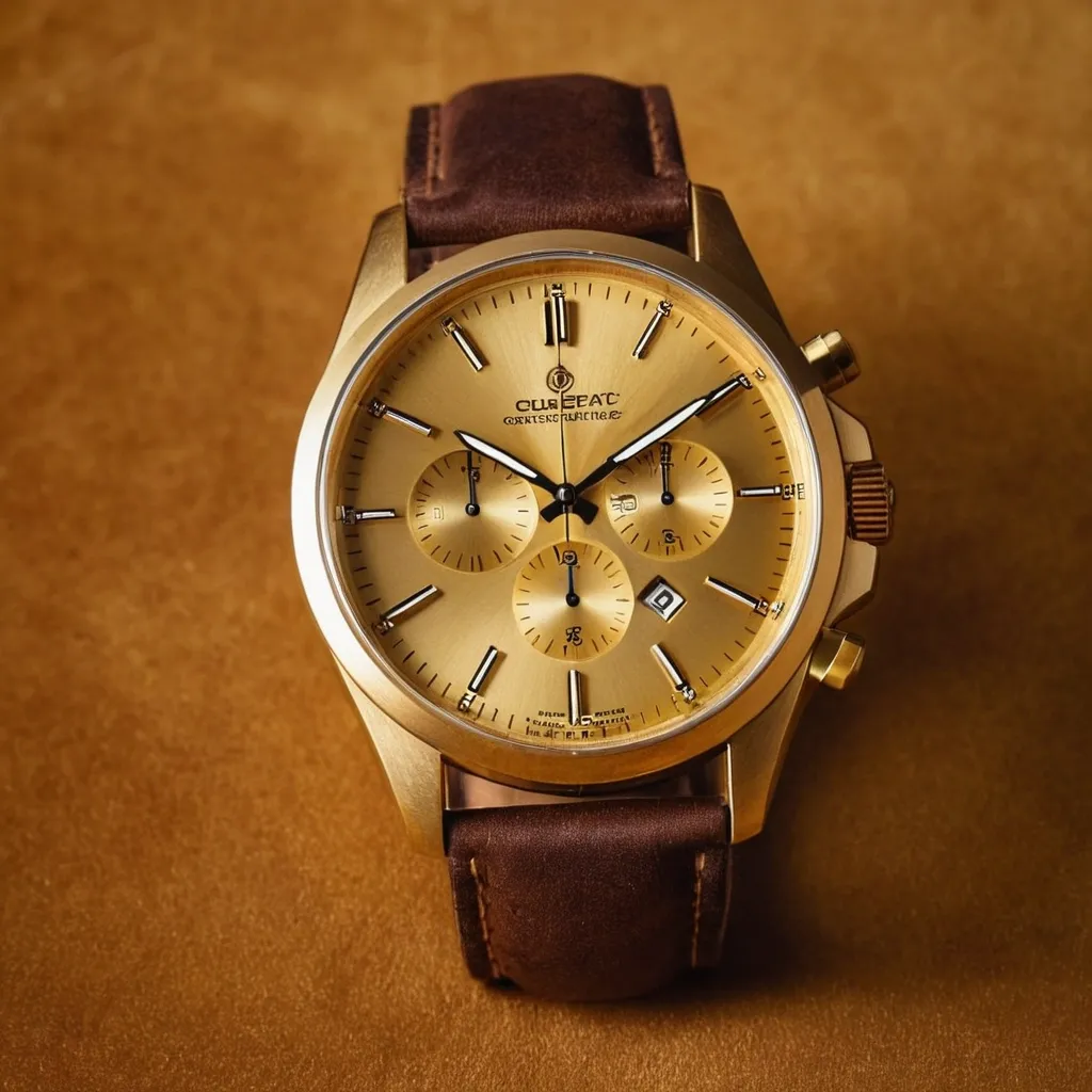 detailed photo of golden wrist watch