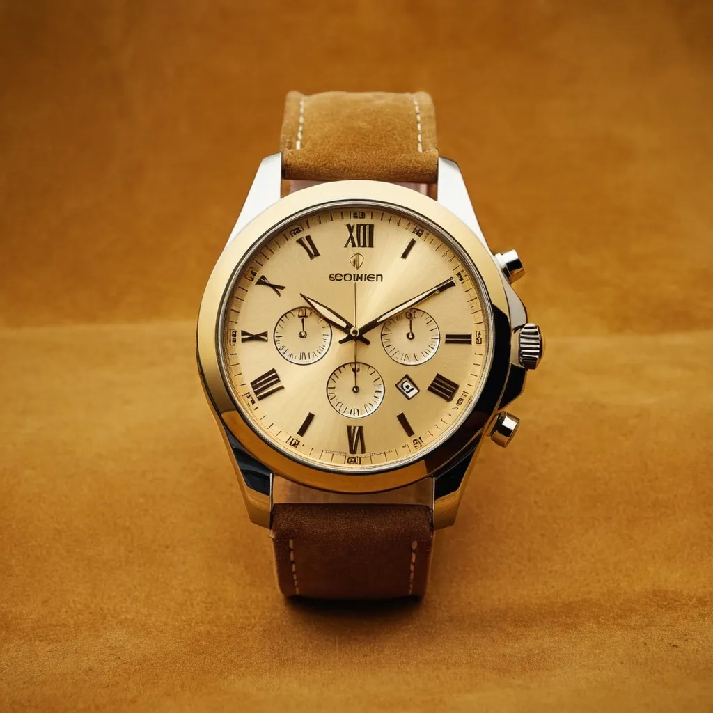 detailed photo of golden wrist watch