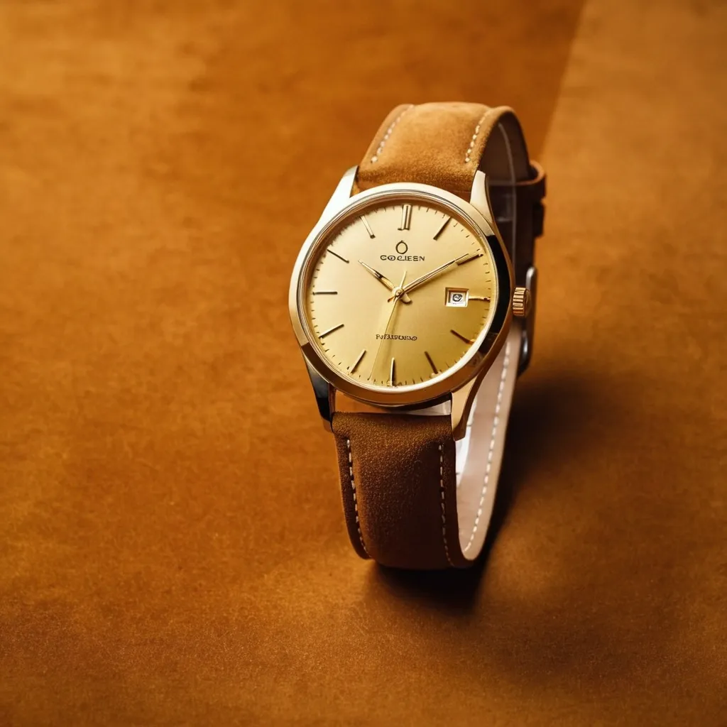 detailed photo of golden wrist watch