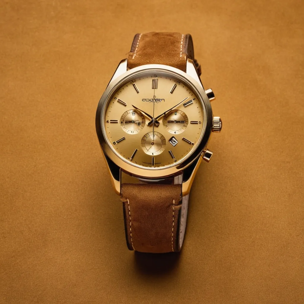 detailed photo of golden wrist watch
