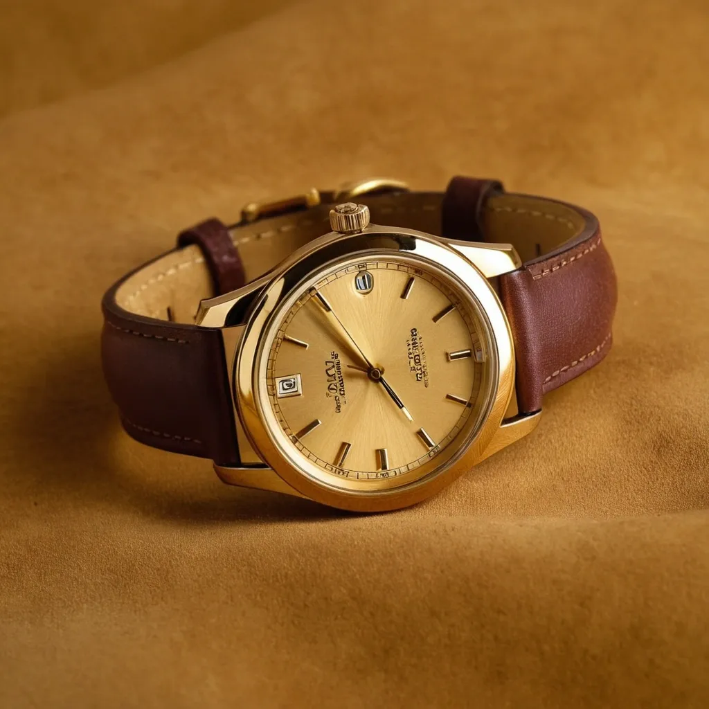 detailed photo of golden wrist watch