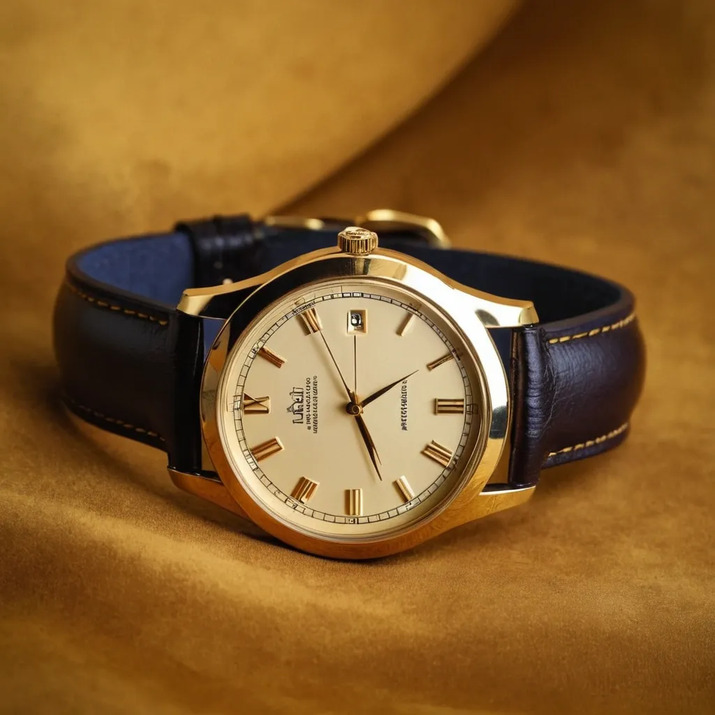 detailed photo of golden wrist watch