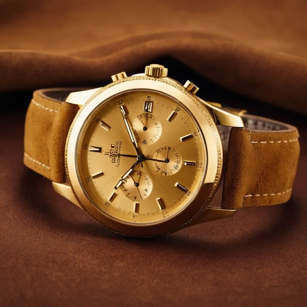 detailed photo of golden wrist watch
