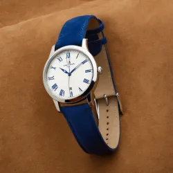 photo of #2 silver blue belt watch