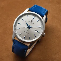 photo of #2 silver blue belt watch