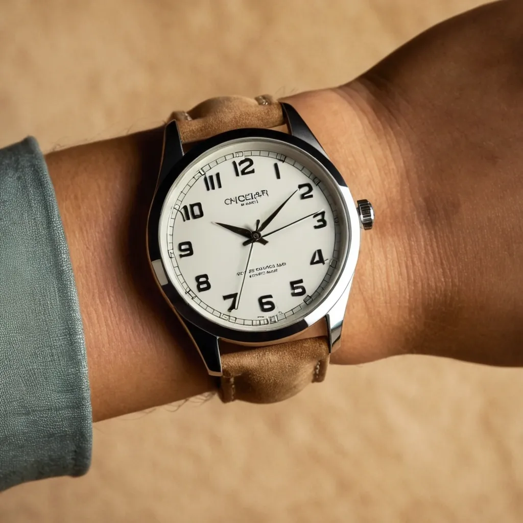 detailed photo of silver wrist watch